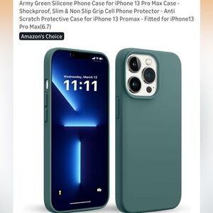 Apple iPhone 13 Pro Max Silicone Case - Army green